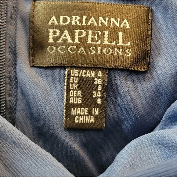 Adrianna Papell Ruched 3/4 Sleeve Mother of Bride/Formal Gown Navy sz 4 - Picture 4 of 4